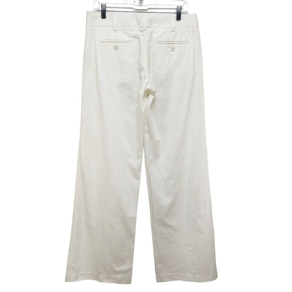 French Connection Womens White Cotton Straight-Leg Trousers high rise Size 6 - Picture 2 of 12